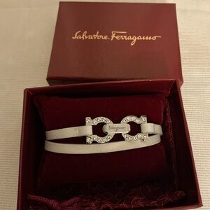 Salvatore Ferragamo Silver Crystal Bracelet